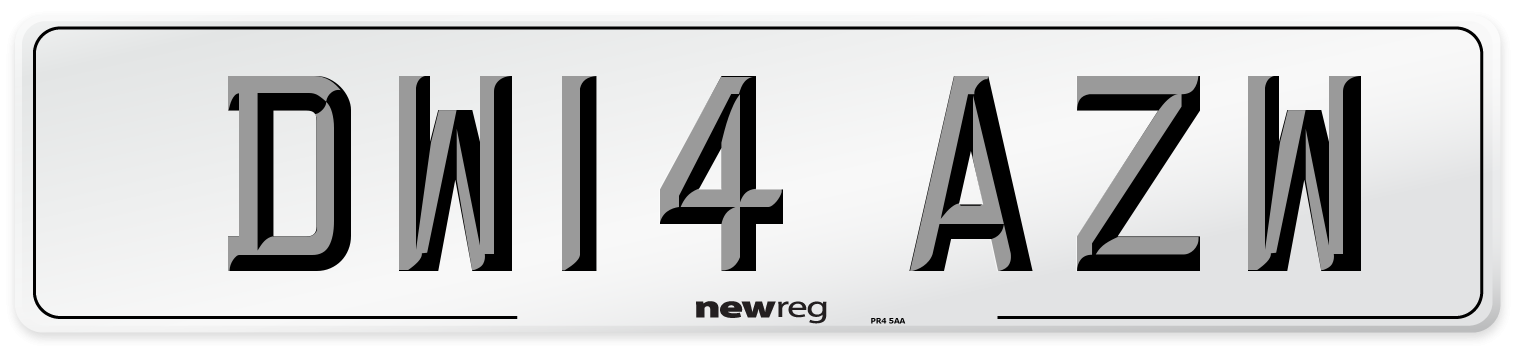 DW14 AZW Number Plate from New Reg